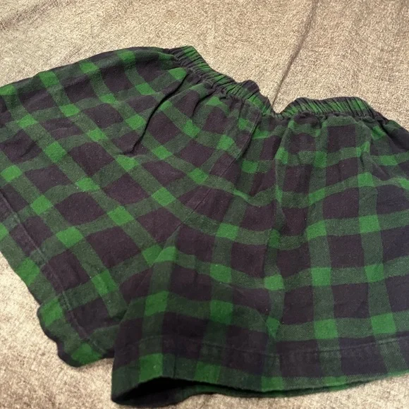 Eberjey Green and Black Plaid Pajama Shorts
